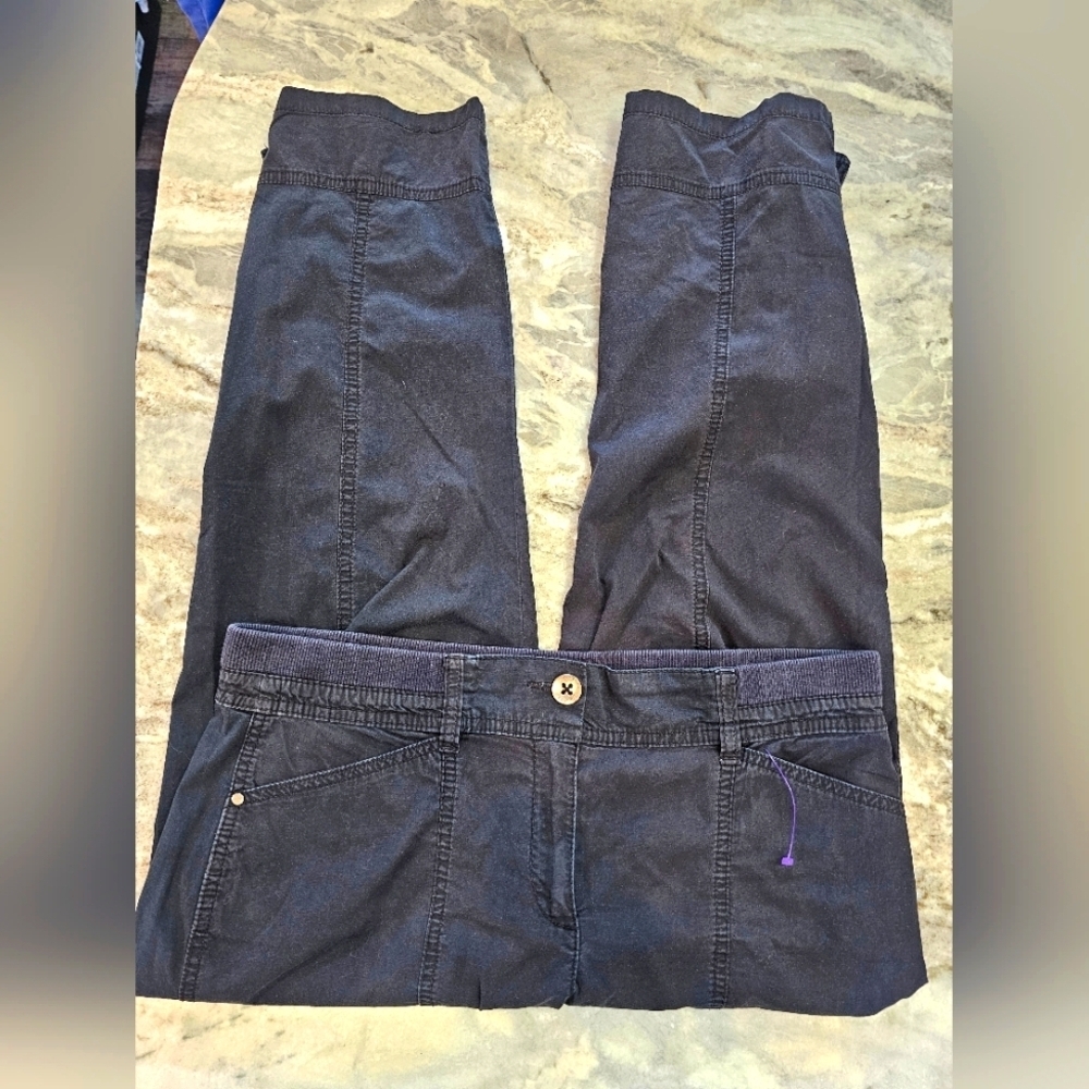 Chico’s Size 6 Black Stretch Cotton Pants Casual Comfort Waist Women’s